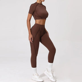 Conjunto Fitness Feminino – Legging + Blusa Manga curta | Conforto, Elasticidade e Performance