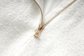 Vestido tweed tecido de luxo qualidade