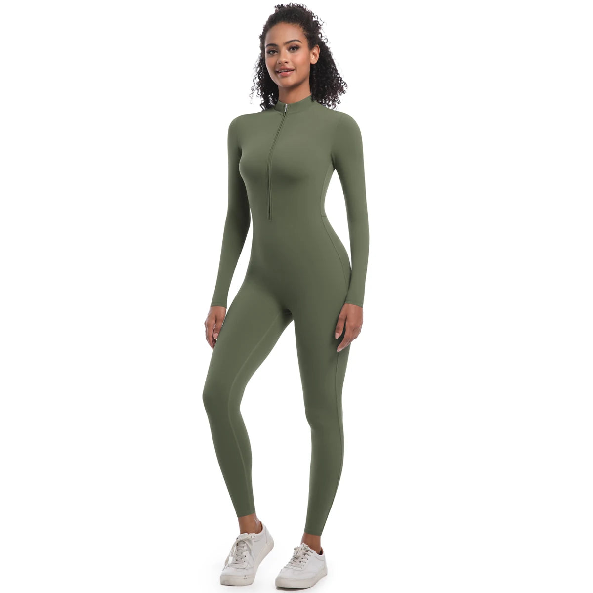 Macacão Fitness Feminino com Zíper Frontal – Modelagem Anatômica e Performance Elegante