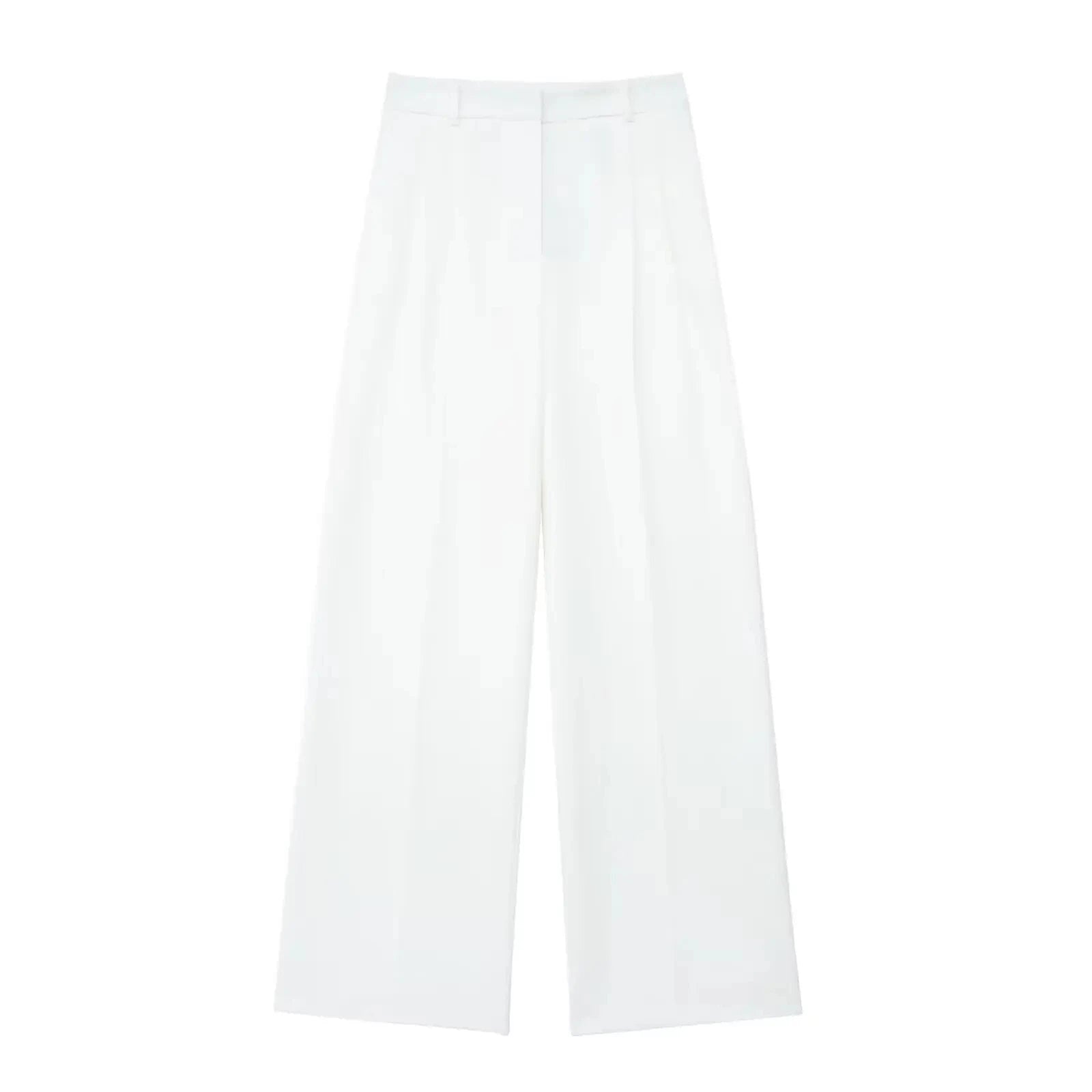 Conjunto Colete Halter Sem Mangas com Bolsos + Calça Pantalona Cintura Alta, Look Executivo Moderno