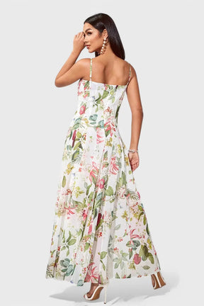 Vestido Longo com Estampa Florida – Elegância Atemporal para Primavera e Verão
