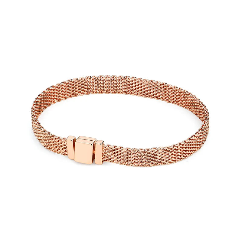 Pulseira de Prata 925 com Coração, Lua, Flor e Borboleta