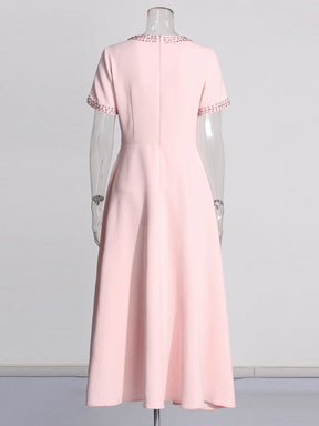 Vestido Elegante – Detalhe de Laço e Brilho Sofisticado