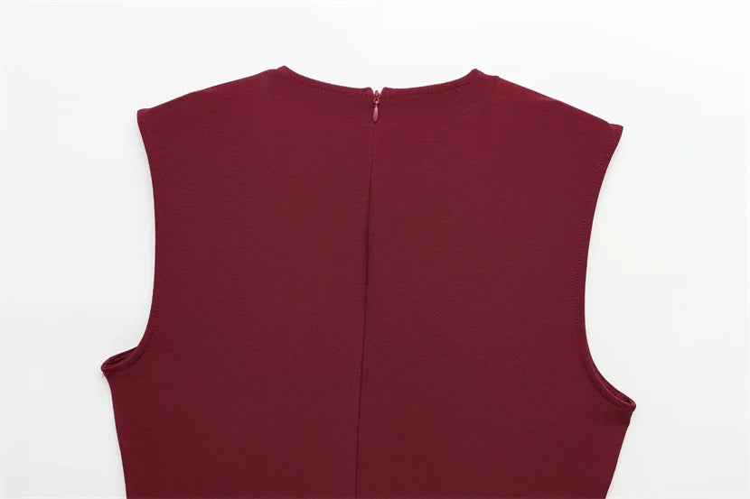 Vestido Midi sem Mangas – Elegância Casual