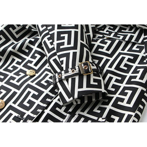 Trench Coat Luxo Tecido Estruturado - Monograma