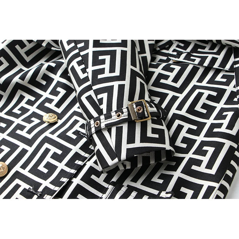 Trench Coat Luxo Tecido Estruturado - Monograma