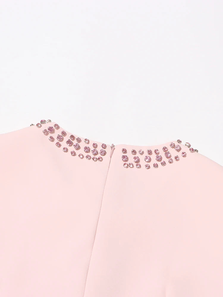 Vestido Elegante – Detalhe de Laço e Brilho Sofisticado