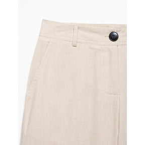 Conjunto Casual Feminino com Cinto, Camisa de Linho e Calça