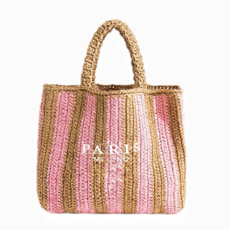 Bolsa Tote Praiana em Palha Trançada
