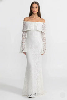 Vestido Longo Ombro a Ombro com Renda — Elegância Atemporal