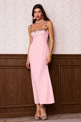 Vestido Longo Floral com Amarração e Modelagem Ajustada
