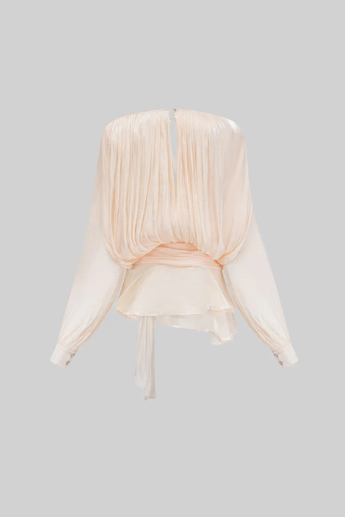 Vestido Mini com Babados, Mangas Longas e Silhueta Fluida