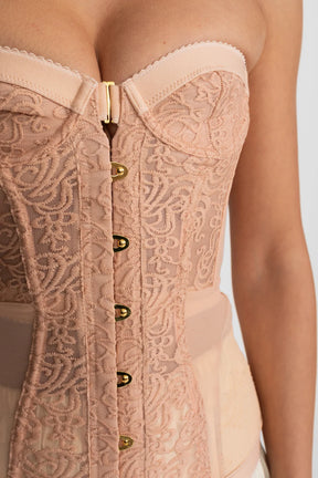 Corset Rendado Tomara que Caia Estruturado e Fecho Frontal