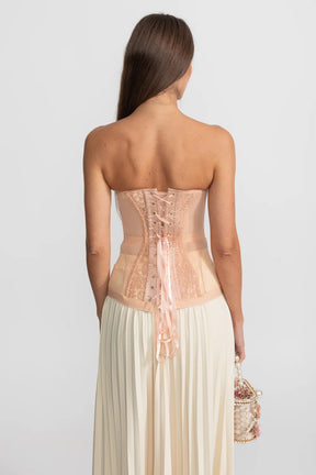 Corset Rendado Tomara que Caia Estruturado e Fecho Frontal
