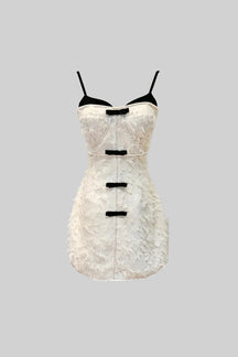 Vestido Com Plumas - Marfim