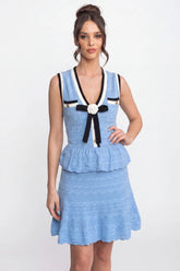 Vestido Míni de Alfaiataria Detalhe de Laço
